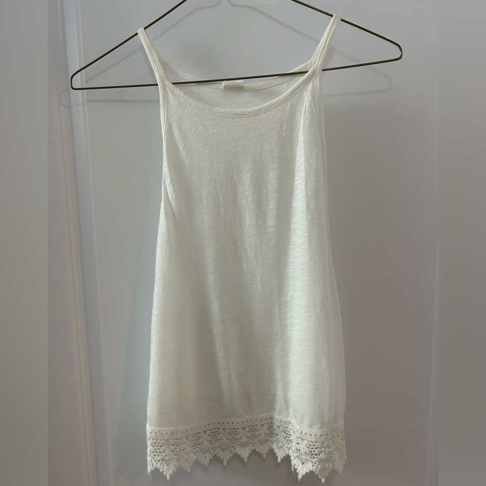 Wild Pearl White Lace Tank Top